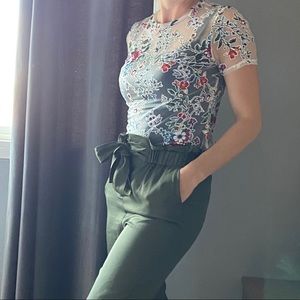 Sheer floral shirt 🌹